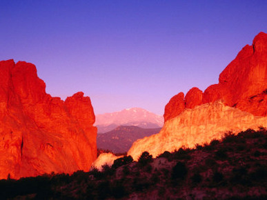 Garden of the Gods with Gateway Rocks in Distance, Colorado Springs, USA